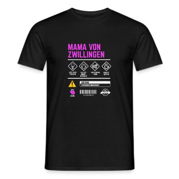 Mama von Zwillingen Gebrauchsanweisung Zwillinge - Männer T-Shirt - Schwarz - Vorne - AI Model Male 178 light (178cm)