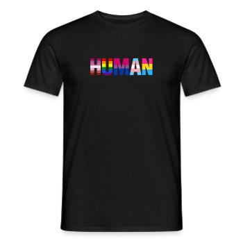 Human LGBT Flag Gay Pride Transgender Rainbow - Men's T-Shirt - black - Front - AI Model Male 178 light (178cm)