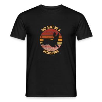 God Sent Me A Dachshund - Men's T-Shirt - black - Front - AI Model Male 178 light (178cm)