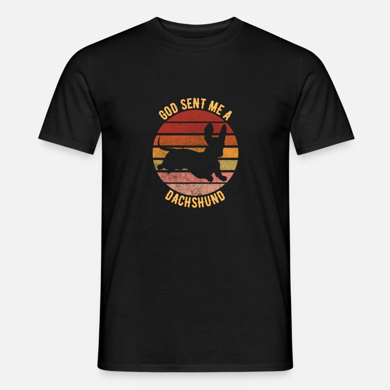 Gott schickte mir einen Dackel - Männer T-Shirt - Schwarz