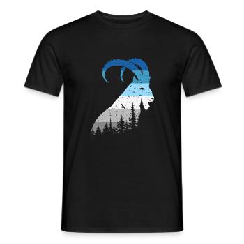 Steinbock - Männer T-Shirt - Schwarz - Vorne - AI Model Male 178 light (178cm)