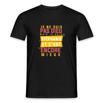 Cadeau femme pour stephanie - T-shirt homme - noir - Devant - AI Model Male 178 light (178cm)