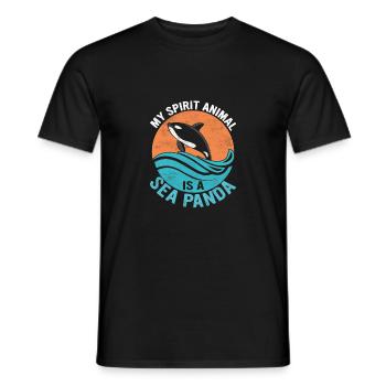 Mon animal spirituel est un panda de mer Biologie marine Sc - T-shirt homme - noir - Devant - AI Model Male 178 light (178cm)
