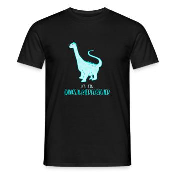 Dinosaurierforscher Türkis - Männer T-Shirt - Schwarz - Vorne - AI Model Male 178 light (178cm)