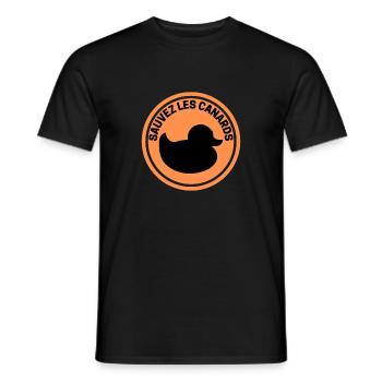 Sauvez les canards - T-shirt homme - noir - Devant - AI Model Male 178 light (178cm)