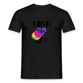 NÉ CE GAY - T-shirt homme - noir - Devant - AI Model Male 178 light (178cm)
