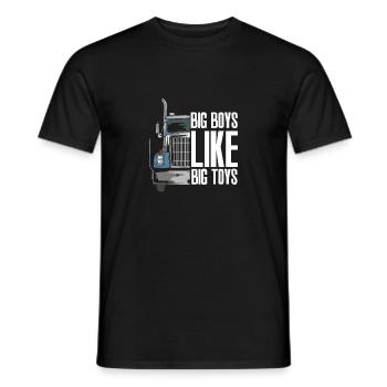 TRUCKER: Big Boys Like Big Toys - Männer T-Shirt - Schwarz - Vorne - AI Model Male 178 light (178cm)