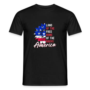 Amerika Land der Freien und der Tapferen - Männer T-Shirt - Schwarz - Vorne - AI Model Male 178 light (178cm)