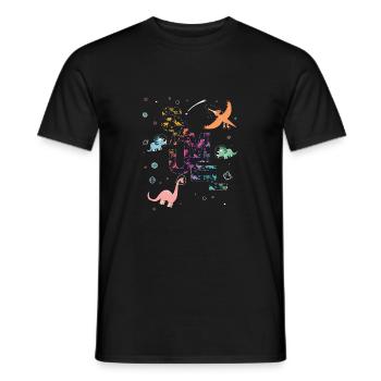 Samuel - Beautiful boy name with cute dinosaurs - Men's T-Shirt - black - Front - AI Model Male 178 light (178cm)