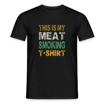 BBQ Smoker Themed Retro - Vintage My Meat Smoking - Männer T-Shirt - Schwarz - Vorne - AI Model Male 178 light (178cm)