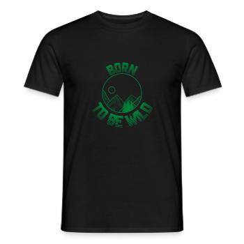 Born Wild Outdoor Adventure - Men's T-Shirt - black - Front - AI Model Male 178 light (178cm)
