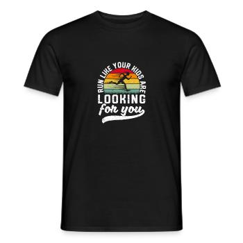 Drôle maman papa courant courir comme tes enfants sont - T-shirt homme - noir - Devant - AI Model Male 178 light (178cm)