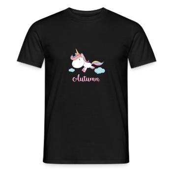 AUTUMN Pink Unicorn Novelty - Men's T-Shirt - black - Front - AI Model Male 178 light (178cm)
