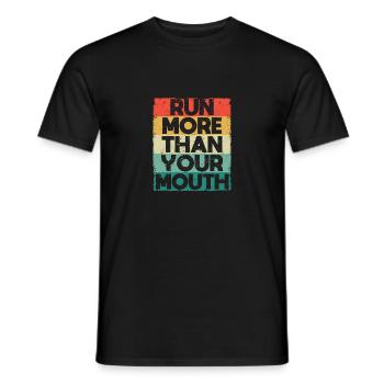 Courir plus que votre bouche Drôle de course motivante - T-shirt homme - noir - Devant - AI Model Male 178 light (178cm)