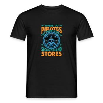Où les pirates obtiennent-ils leurs crochets? Blagues de papa - T-shirt homme - noir - Devant - AI Model Male 178 light (178cm)