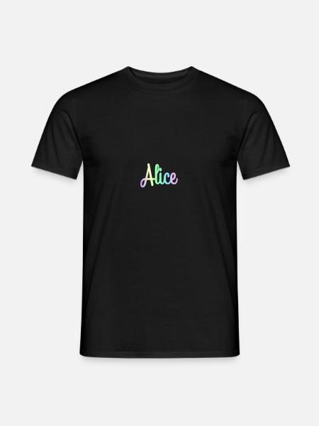ALICE Arcobaleno Corsivo Minimalista - T-shirt uomo - nero