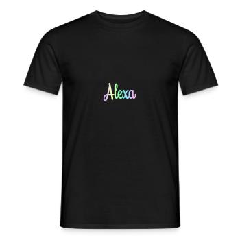 ALEXA Rainbow Minimalist Cursive - Men's T-Shirt - black - Front - AI Model Male 178 light (178cm)
