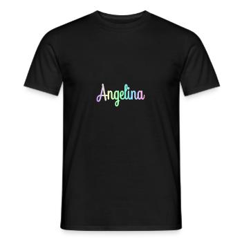 ANGELINA Rainbow Cursive Minimaliste - T-shirt homme - noir - Devant - AI Model Male 178 light (178cm)