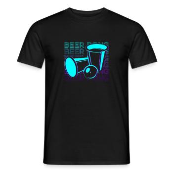Bier Pong Retro Geschenk - Männer T-Shirt - Schwarz - Vorne - AI Model Male 178 light (178cm)