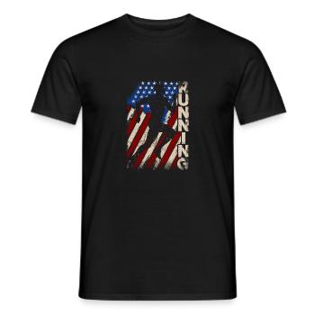 USA Runners Vintage Patriotic Runners Run - T-shirt homme - noir - Devant - AI Model Male 178 light (178cm)