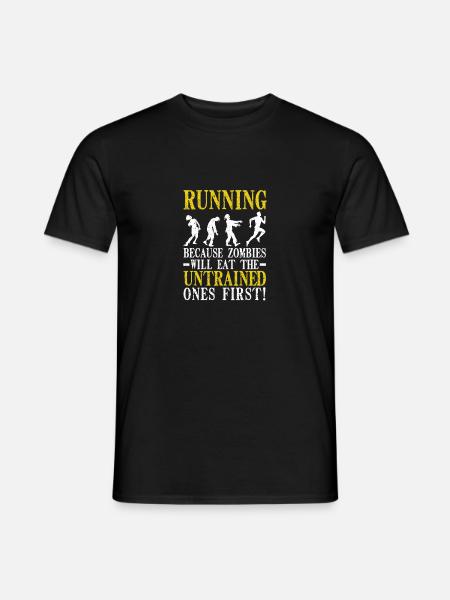 Laufen, weil Zombies die Untrainierten zuerst - T-shirt herr - svart
