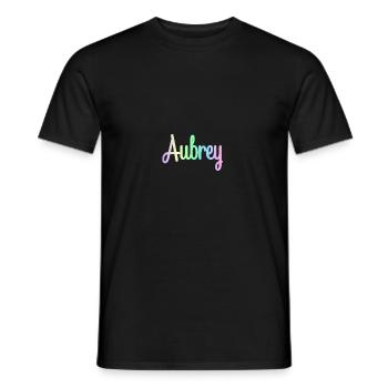 AUBREY Rainbow Cursive Minimaliste - T-shirt homme - noir - Devant - AI Model Male 178 light (178cm)