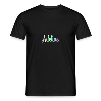 ADELINE Rainbow Cursive Minimaliste - T-shirt homme - noir - Devant - AI Model Male 178 light (178cm)