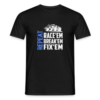 Race'em Break'em Fix'em Repeat Model Car Remote C - Men's T-Shirt - black - Front - AI Model Male 178 light (178cm)
