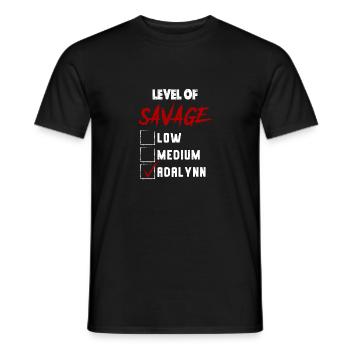 Niveau de Savage: ADALYNN Checkmark Novelty Custom - T-shirt homme - noir - Devant - AI Model Male 178 light (178cm)