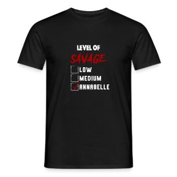 Level of Savage: ANNABELLE Checkmark Novelty Custo - Männer T-Shirt - Schwarz - Vorne - AI Model Male 178 light (178cm)