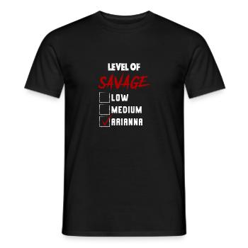 Niveau de Savage: ARIANNA Checkmark Novelty Custom - T-shirt homme - noir - Devant - AI Model Male 178 light (178cm)
