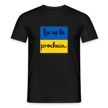 Ukraine drapeau tu es le prochain - T-shirt homme - noir - Devant - AI Model Male 178 light (178cm)