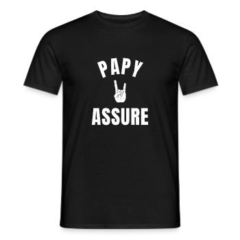 papy assure humour grand père petit fils naissance - T-shirt homme - noir - Devant - AI Model Male 178 light (178cm)
