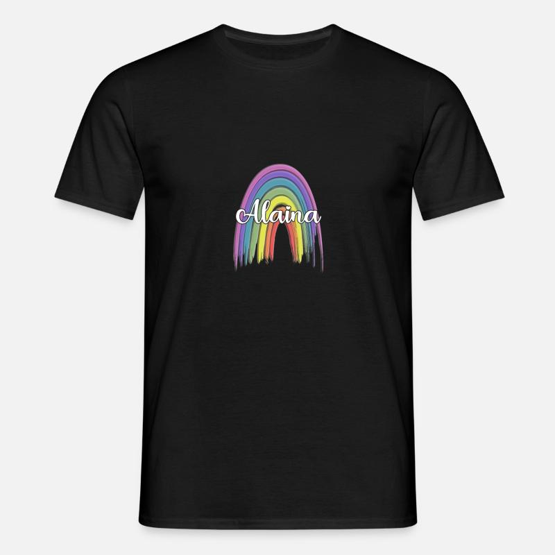 ALAINA Rainbow Cursive - Männer T-Shirt - Schwarz