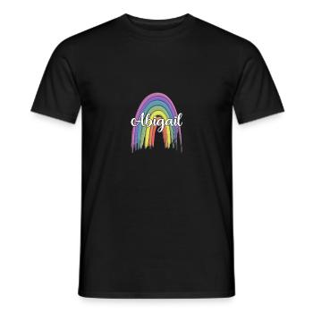 ABIGAIL Rainbow Cursive - Männer T-Shirt - Schwarz - Vorne - AI Model Male 178 light (178cm)