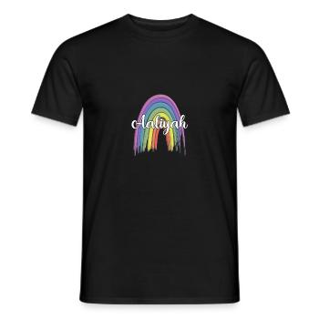 AALIYAH Rainbow Cursive - Männer T-Shirt - Schwarz - Vorne - AI Model Male 178 light (178cm)
