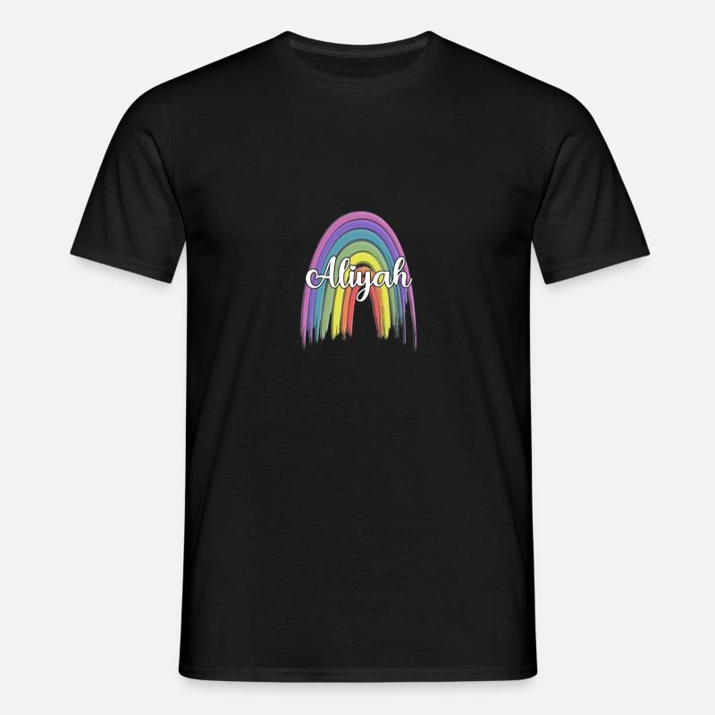 ALIYAH Rainbow Cursive - Männer T-Shirt - Schwarz