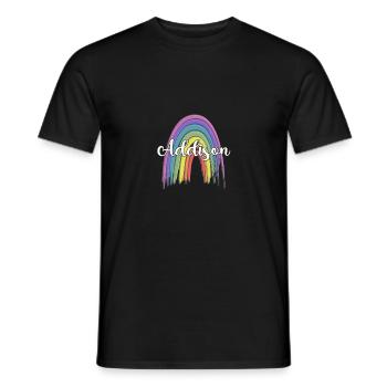 ADDISON Rainbow Cursive - T-shirt homme - noir - Devant - AI Model Male 178 light (178cm)