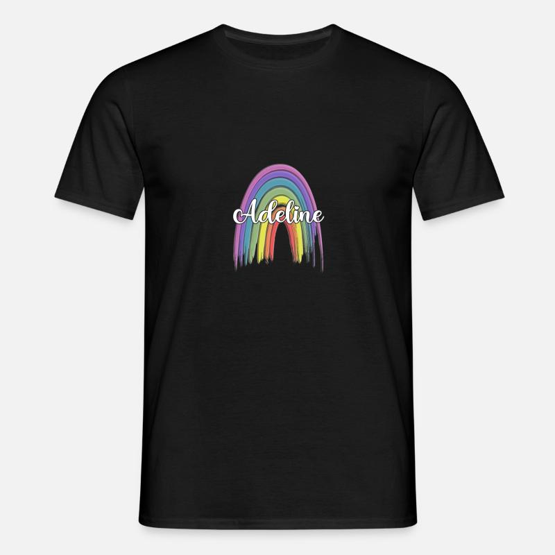 ADELINE Rainbow Cursive - Männer T-Shirt - Schwarz