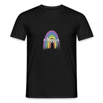 ALYSSA Rainbow Cursive - T-shirt homme - noir - Devant - AI Model Male 178 light (178cm)