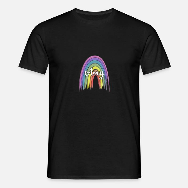 ADALYN Rainbow Cursive - Männer T-Shirt - Schwarz