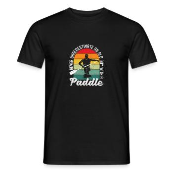 Never underestimate an old man with a - Men's T-Shirt - black - Front - AI Model Male 178 light (178cm)