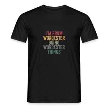 Worcester things city - Men's T-Shirt - black - Front - AI Model Male 178 light (178cm)
