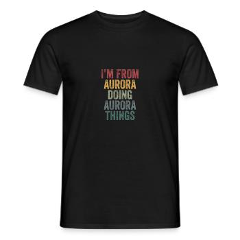 Aurora things city - Männer T-Shirt - Schwarz - Vorne - AI Model Male 178 light (178cm)