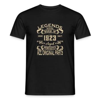 Legends Were Born In 1923. Aged Perfectly All orig - Männer T-Shirt - Schwarz - Vorne - AI Model Male 178 light (178cm)