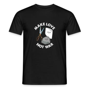 Make Love Not War Lustiges Rock Paper Scissors Spiel - Männer T-Shirt - Schwarz - Vorne - AI Model Male 178 light (178cm)