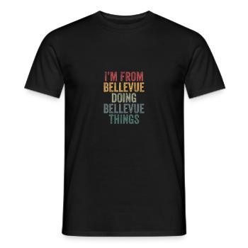 Bellevue choses ville - T-shirt homme - noir - Devant - AI Model Male 178 light (178cm)