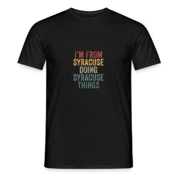 Syracuse things city - Men's T-Shirt - black - Front - AI Model Male 178 light (178cm)