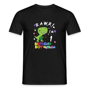 Rawr I'm 1 Cute Dinosaur Birthday Gift - Männer T-Shirt - Schwarz - Vorne - AI Model Male 178 light (178cm)