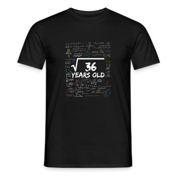 Racine carrée de 36 6ÈME drôle d’anniversaire mathématique - T-shirt homme - noir - Devant - AI Model Male 178 light (178cm)